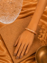 Diamond Petal Gold Enamel Bangle