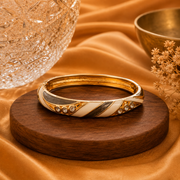Aurora Crystal Twist Gold Enamel Bangles – 2 Color Variants