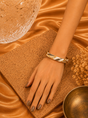 Aurora Crystal Twist Gold Enamel Bangles – 2 Color Variants