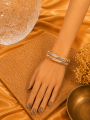 Aurora Crystal Twist Gold Enamel Bangles – 2 Color Variants