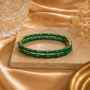 Bamboo Luxe Gold Accent Bangle – 5 Colors