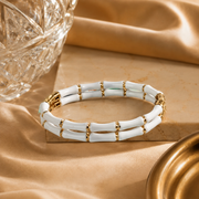 Bamboo Luxe Gold Accent Bangle – 5 Colors