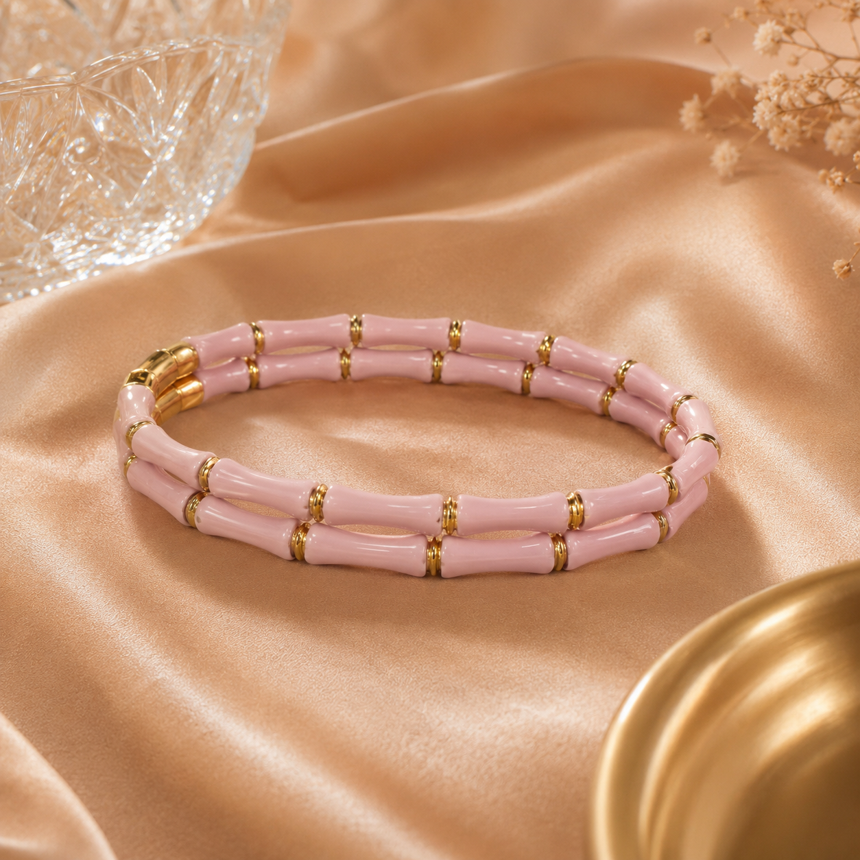 Bamboo Luxe Gold Accent Bangle – 5 Colors