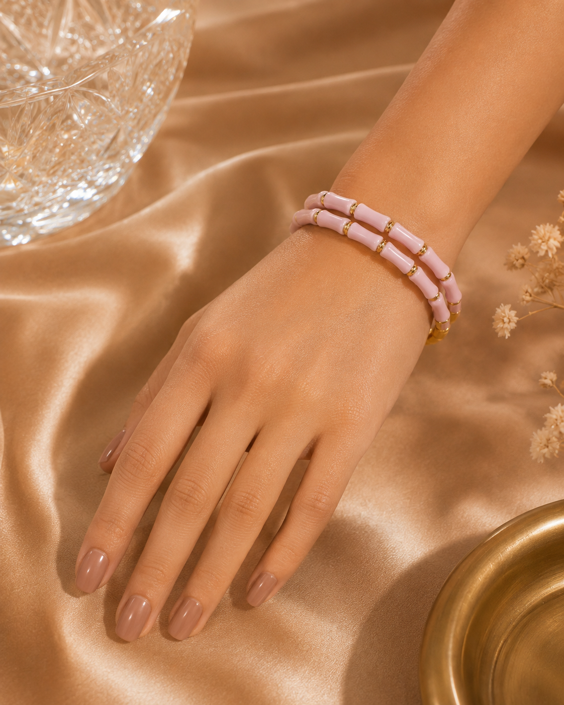 Bamboo Luxe Gold Accent Bangle – 5 Colors