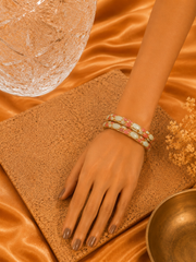 Pebble Mosaic Gold Enamel Bangles