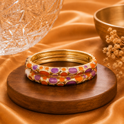 Pebble Mosaic Gold Enamel Bangles