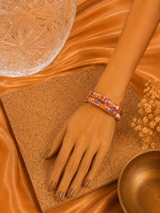 Pebble Mosaic Gold Enamel Bangles