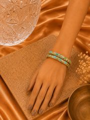 Pebble Mosaic Gold Enamel Bangles