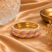 Petal Weave Gold Enamel Bangles – 3 Color Variants