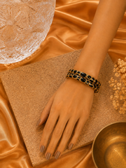 Pebble Mosaic Gold Enamel Bangles