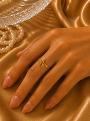 Golden Heartbeat Ring for Women