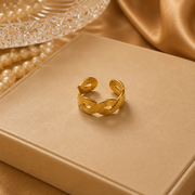 Luxe Infinity Twist Gold Ring for Women