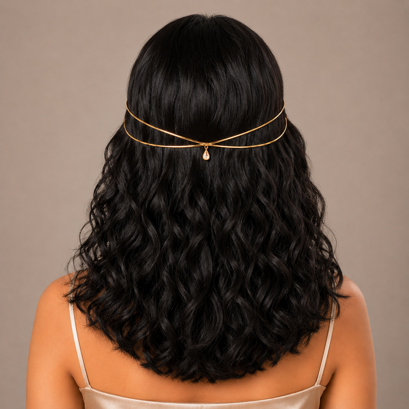 Delicate Double Layer Hair Vine – Anti Tarnish Bridal Hair Accessory (Silver & Golden)