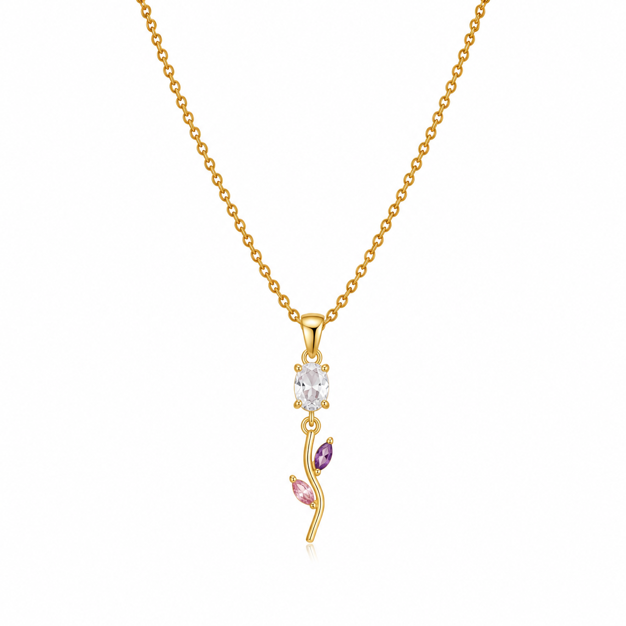 Tulip Grace Pendant Necklace – 18K Gold Plated
