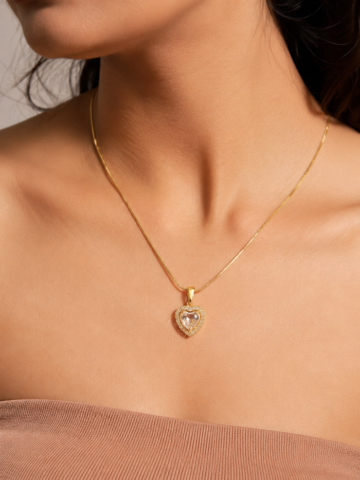 Celeste Heart Necklace – 18K Gold Plated