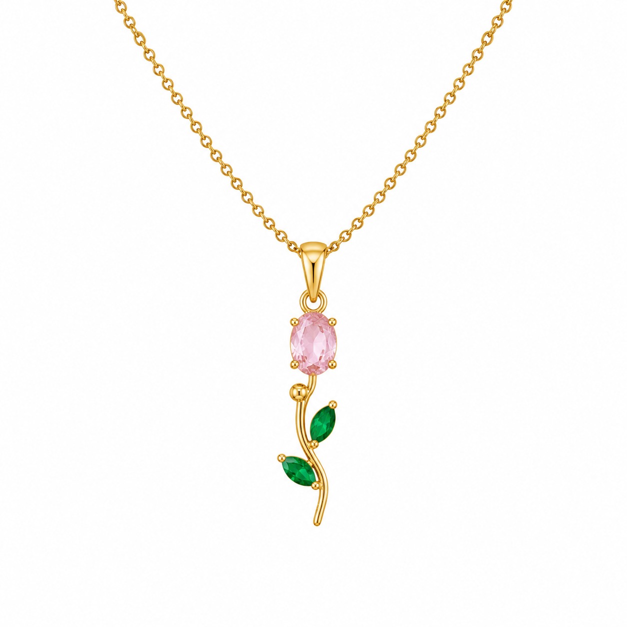 Tulip Grace Pendant Necklace – 18K Gold Plated