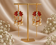 Lotus Kundan Needle Earcuffs