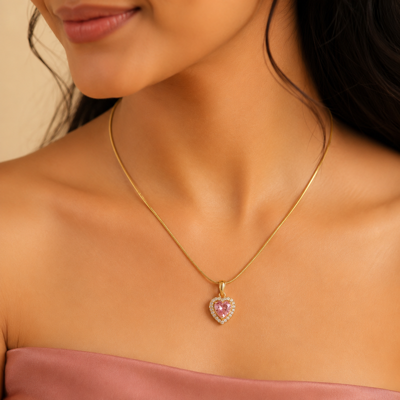 Celeste Heart Necklace – 18K Gold Plated