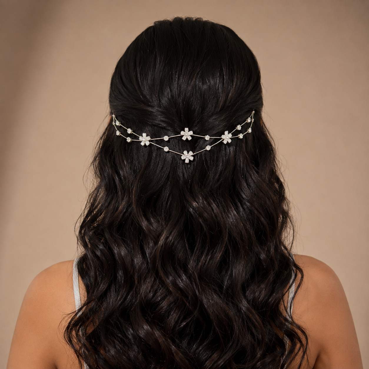 Double flower hairlet (Golden and Silver)