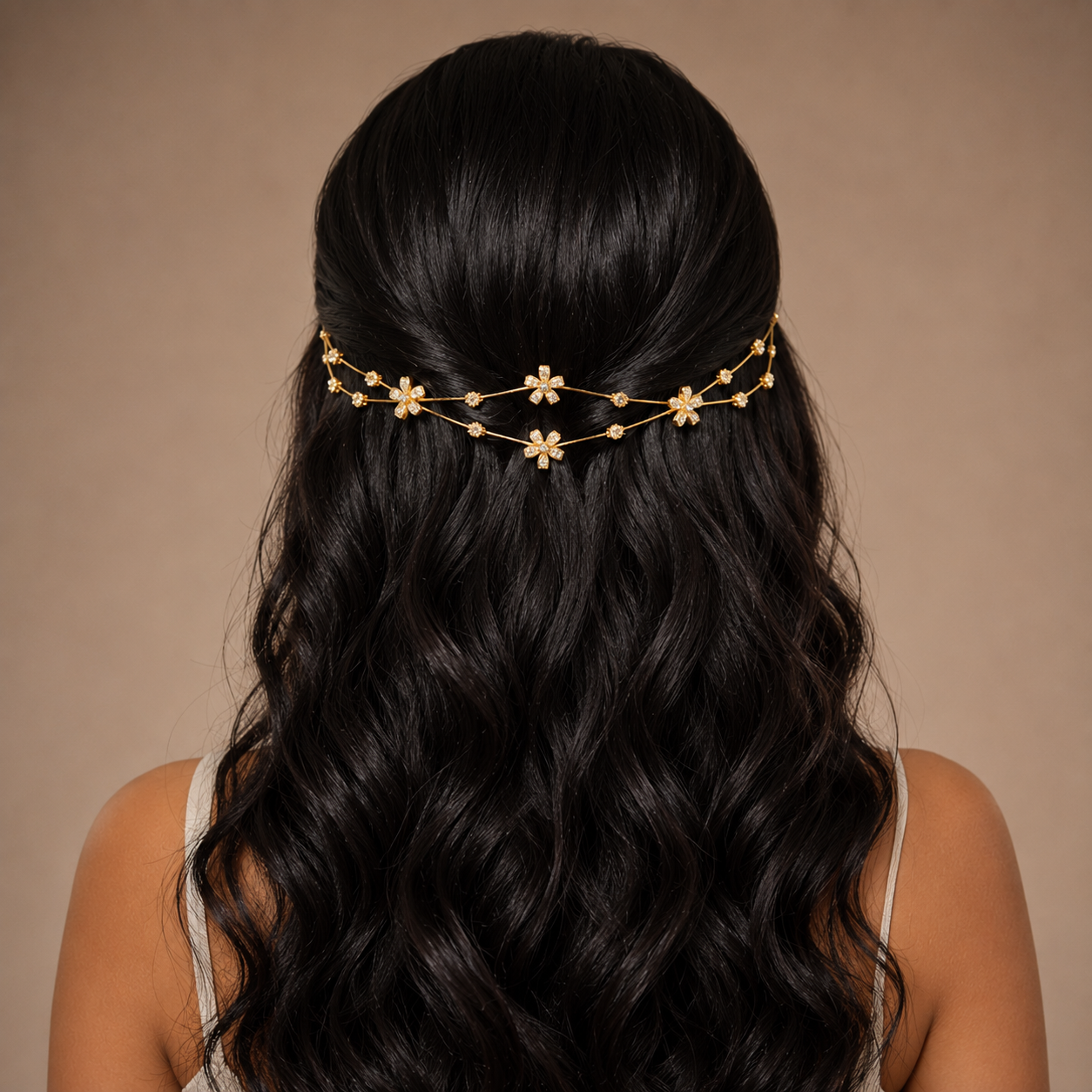 Double flower hairlet (Golden and Silver)