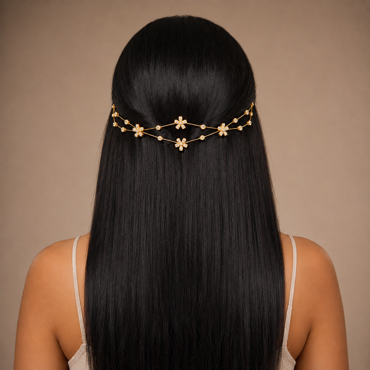 Double flower hairlet (Golden and Silver)