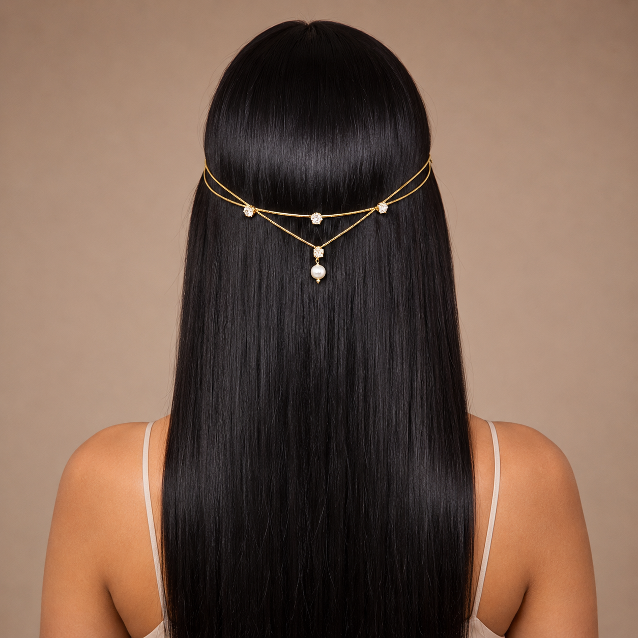 Minimal V stone hairlet (Golden and Silver)