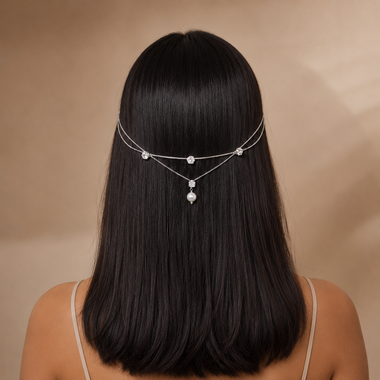 Minimal V stone hairlet (Golden and Silver)