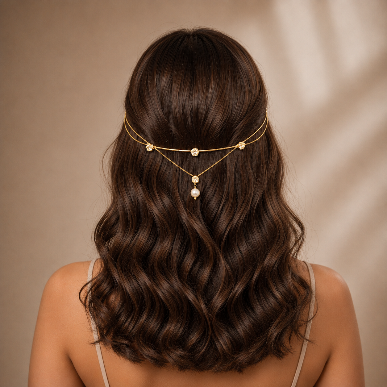 Minimal V stone hairlet (Golden and Silver)