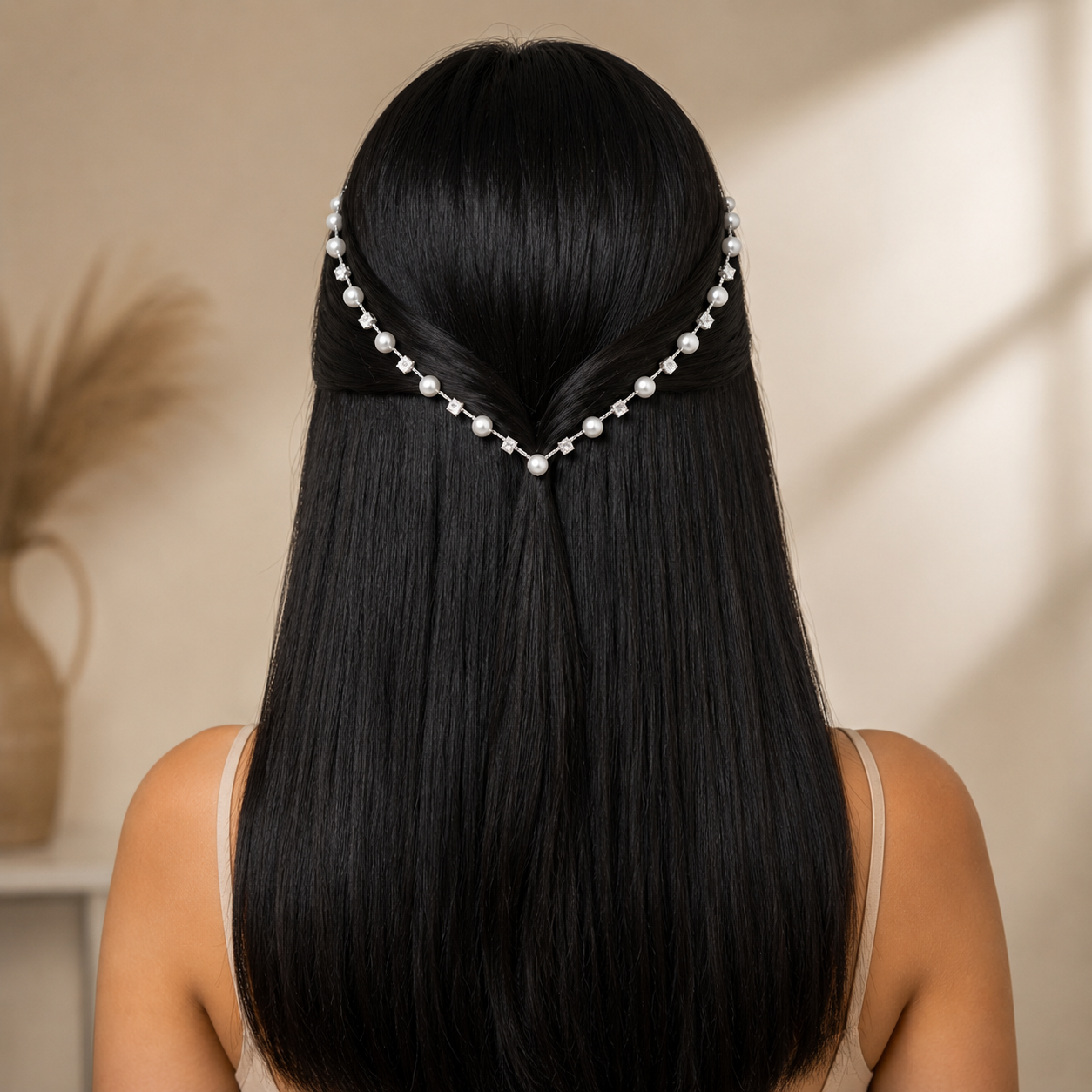 Elegant Pearl AD hairlet (Golden and Silver)