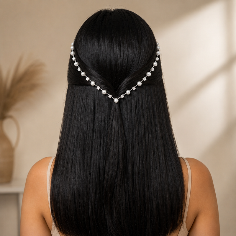 Elegant Pearl AD hairlet (Golden and Silver)