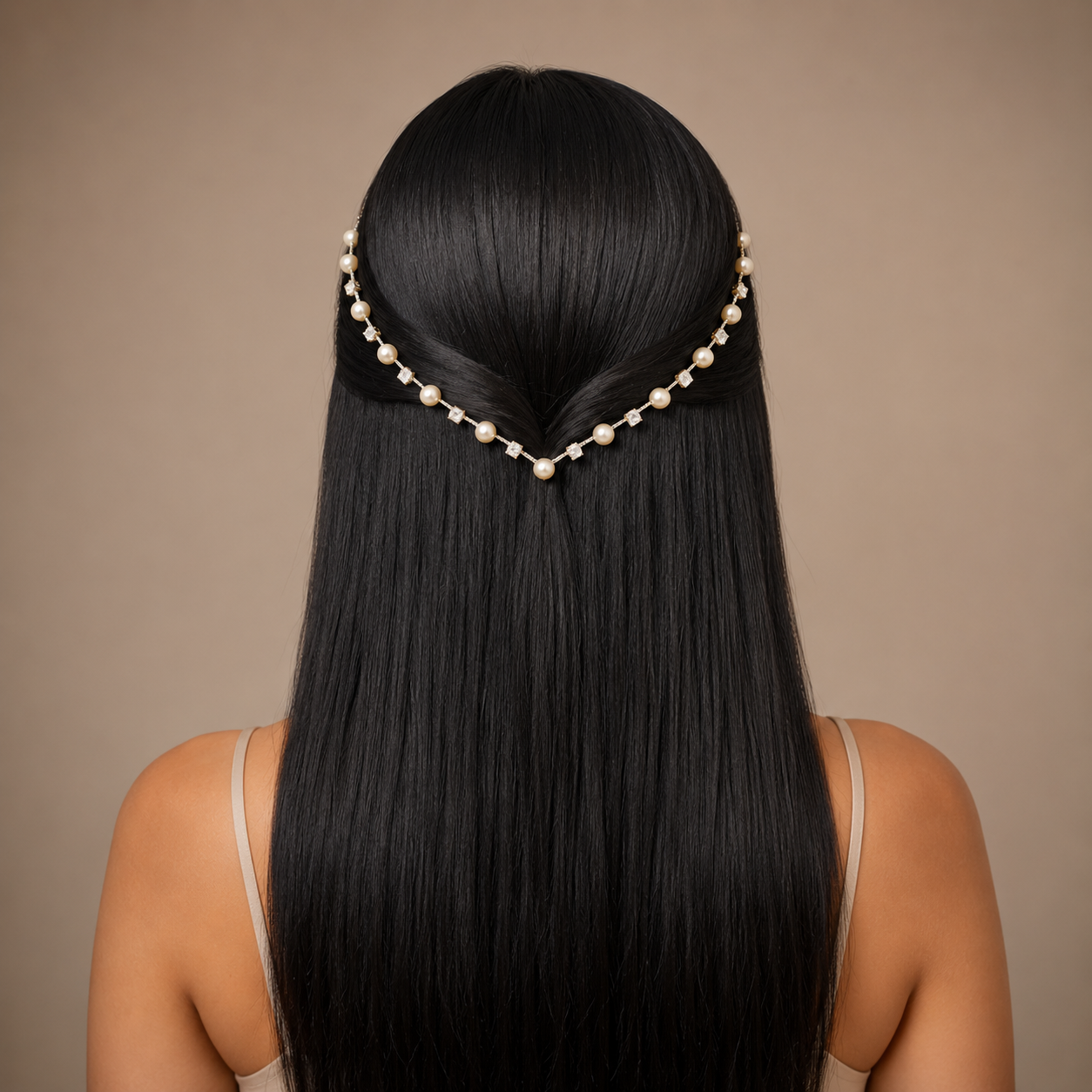 Elegant Pearl AD hairlet (Golden and Silver)