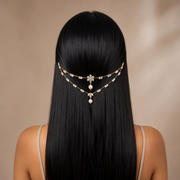 Double V floral pearl AD hairlet ( Golden and Silver)