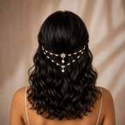 Double V floral pearl AD hairlet ( Golden and Silver)