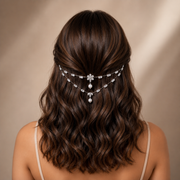 Double V floral pearl AD hairlet ( Golden and Silver)