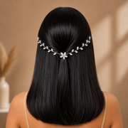 Elegant Flower n Leaves Hairlet (Silver & Golden)