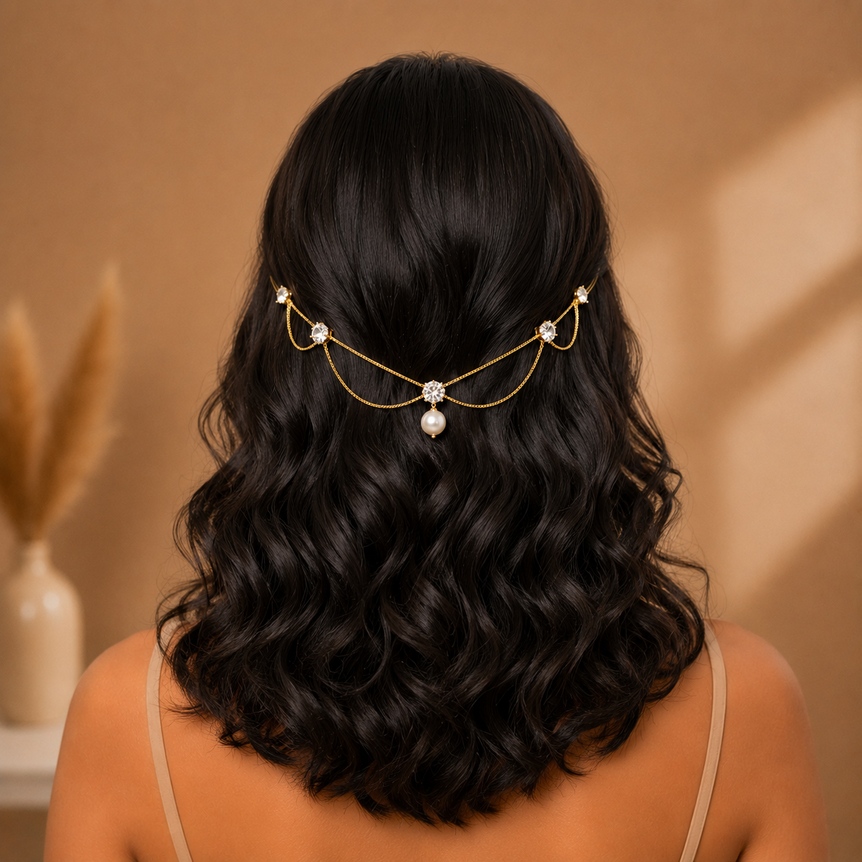 Multi curves Pearl Hairlet (Golden and Silver)