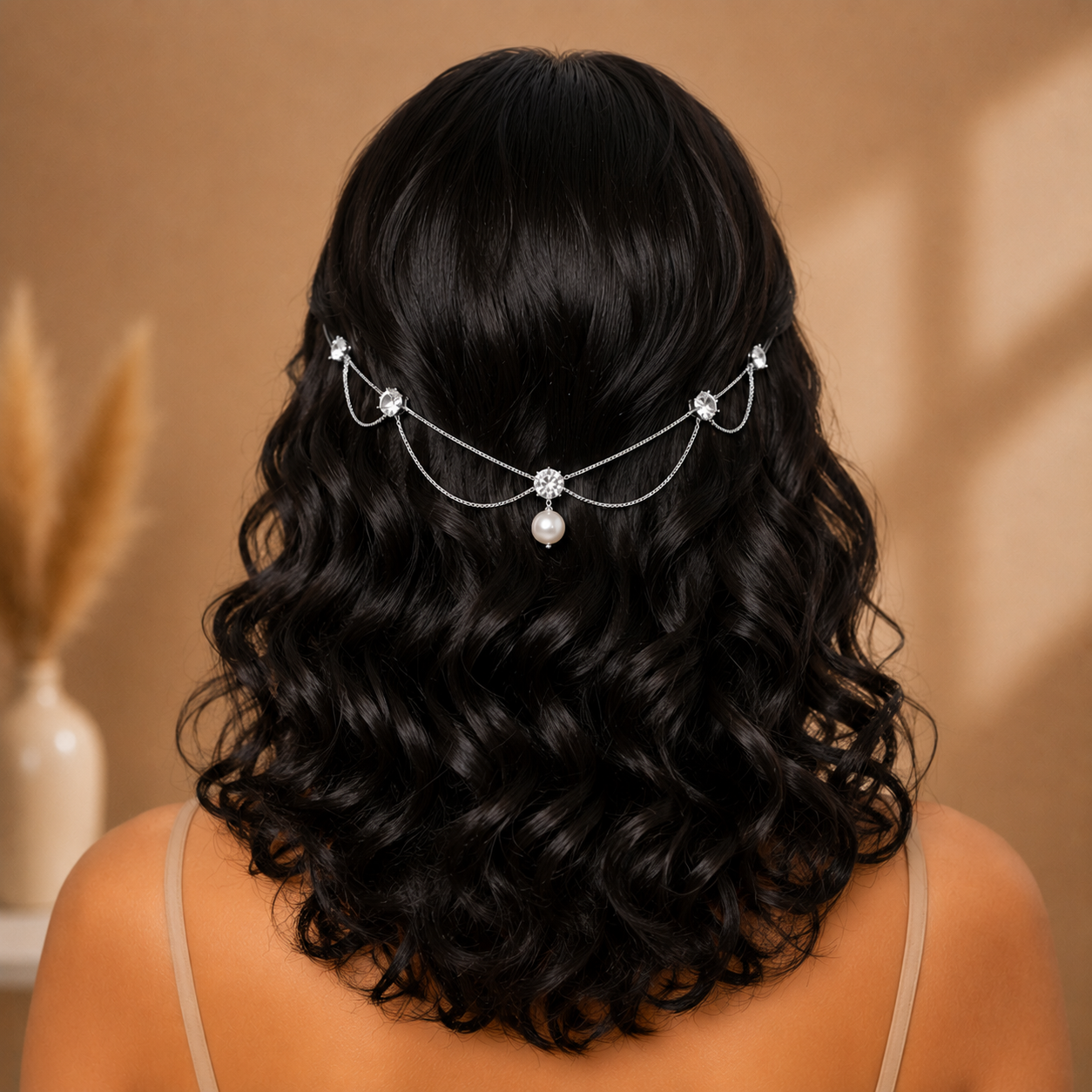 Multi curves Pearl Hairlet (Golden and Silver)