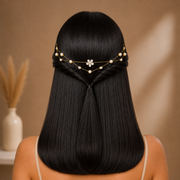 Single flower AD Pearl Hairlet (Golden and silver)