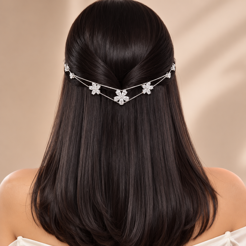 3 flower AD hairlet (Golden and Silver)