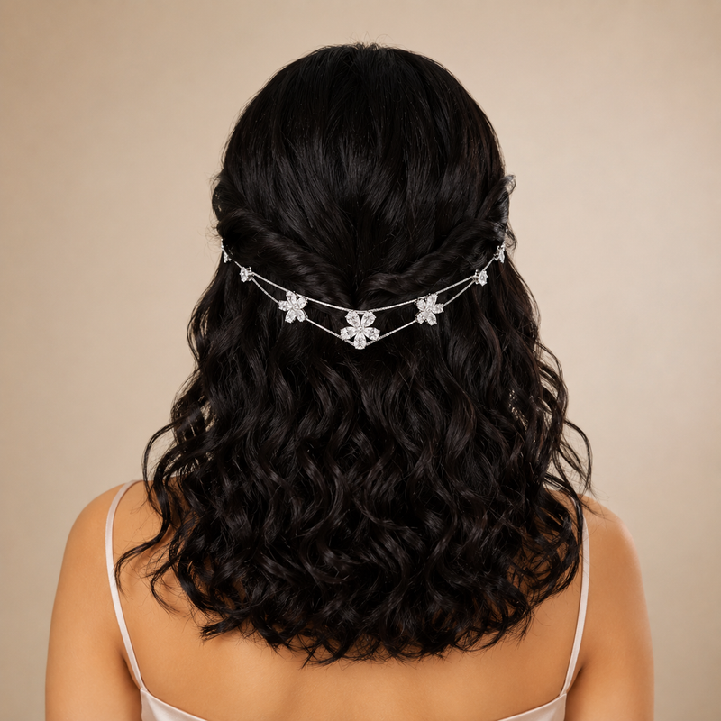 3 flower AD hairlet (Golden and Silver)