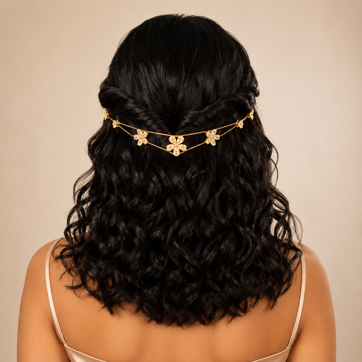 3 flower AD hairlet (Golden and Silver)