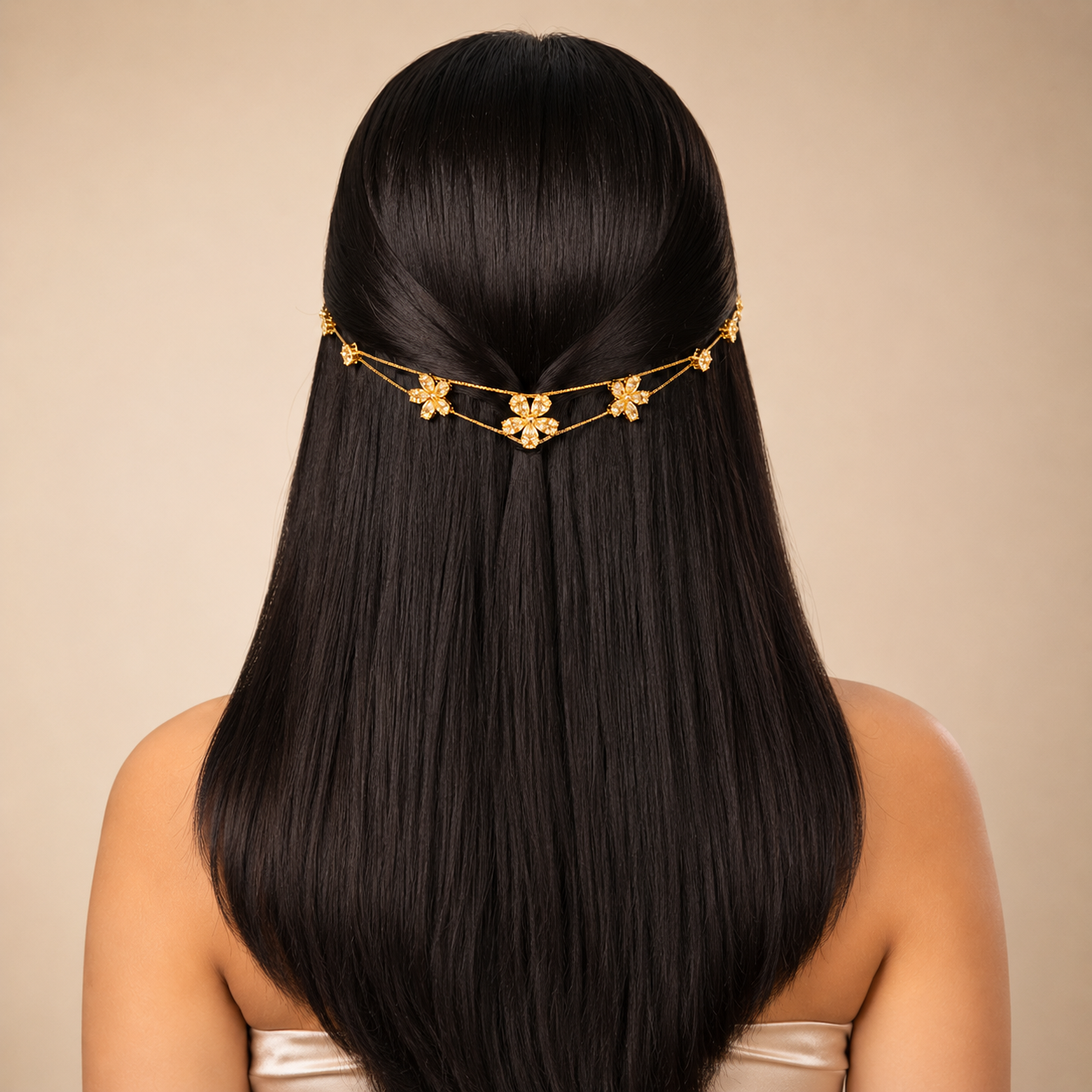 3 flower AD hairlet (Golden and Silver)