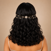 Dual line Minimal Flower Hairlet (Golden)