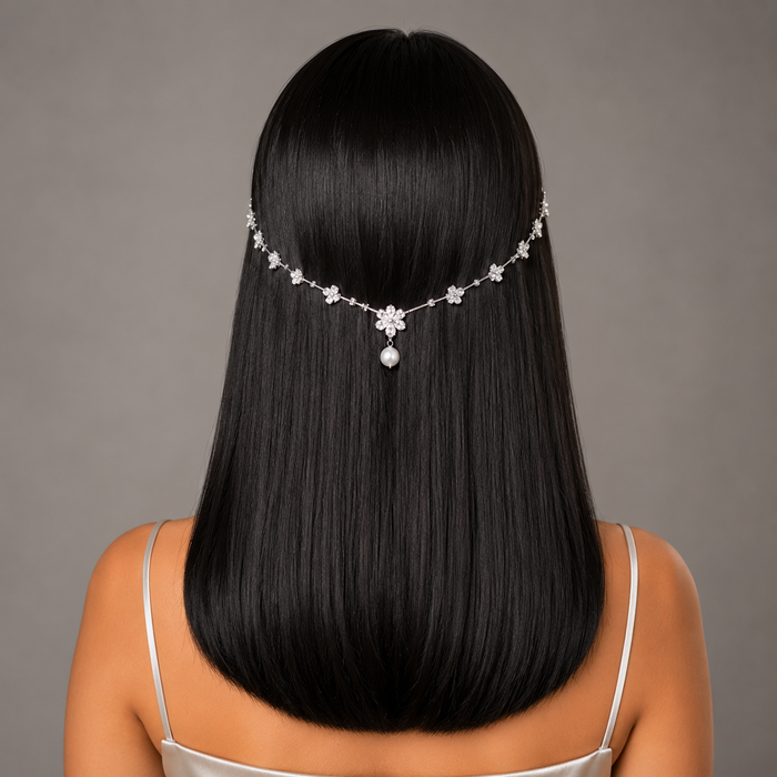 Floral AD leaves Hairlet (Silver)