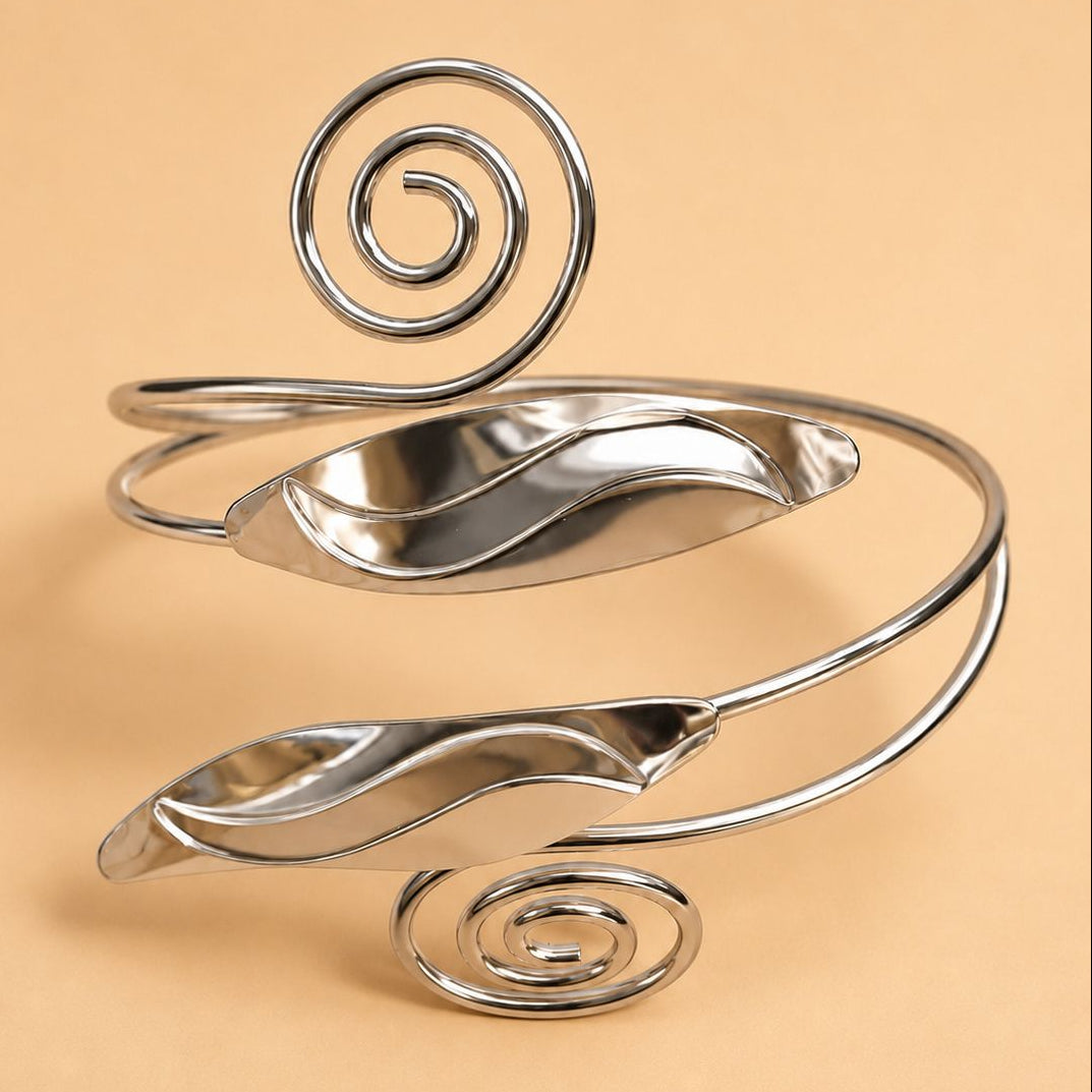 Flowing Grace Arm Cuff (Silver)