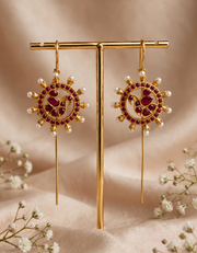 Peacock Chakra Traditional Needle Earcuffs