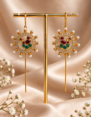Peacock Chakra Traditional Needle Earcuffs