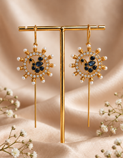 Peacock Chakra Traditional Needle Earcuffs