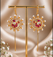 Peacock Chakra Traditional Needle Earcuffs