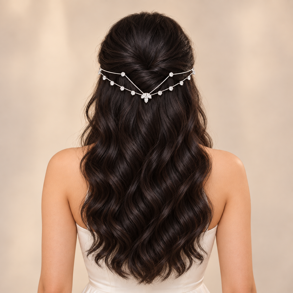 Crystal V Hairlet (Silver and Gold)